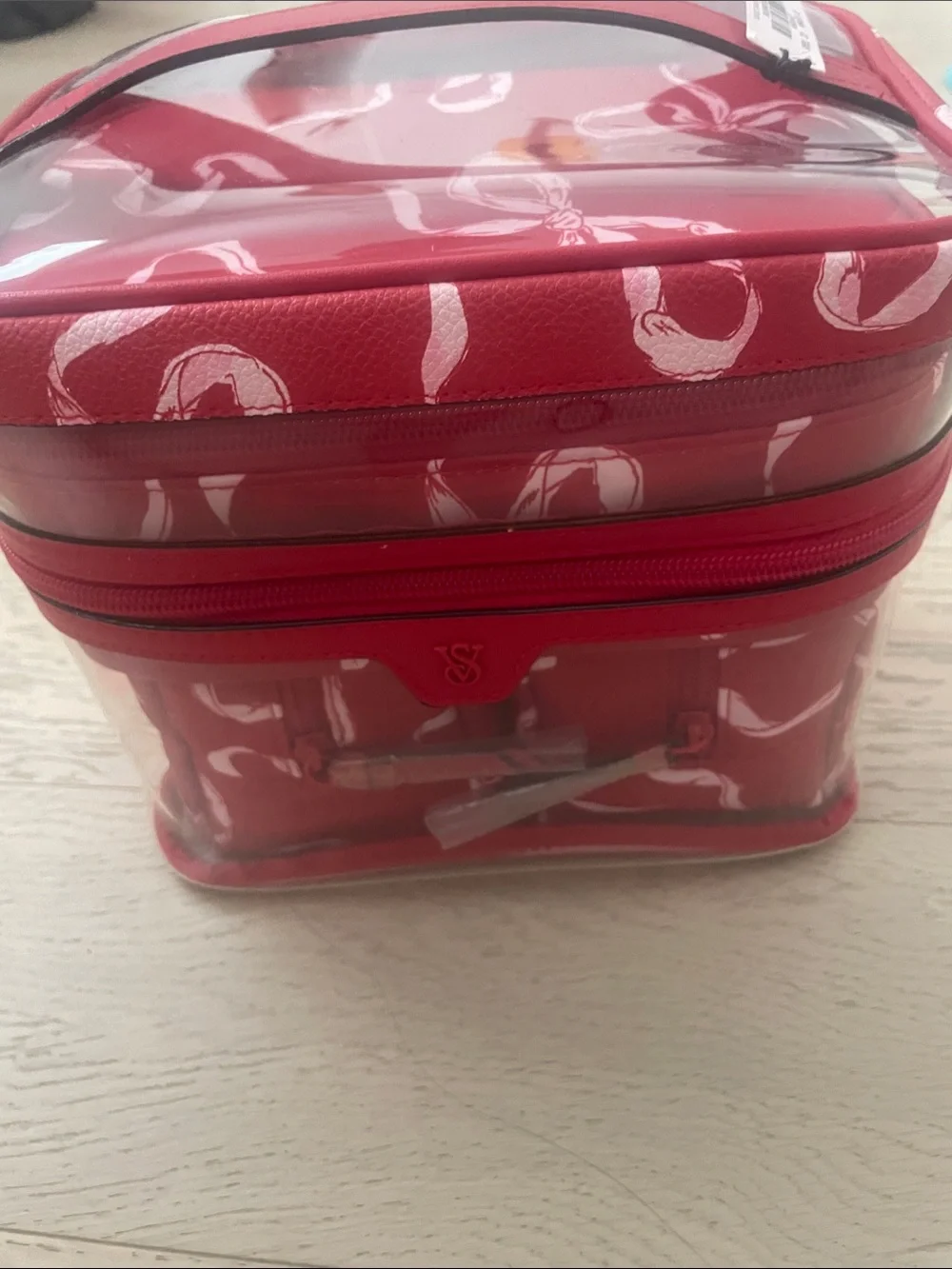 Victoria's Secret Red Clear Cosmetic Bags